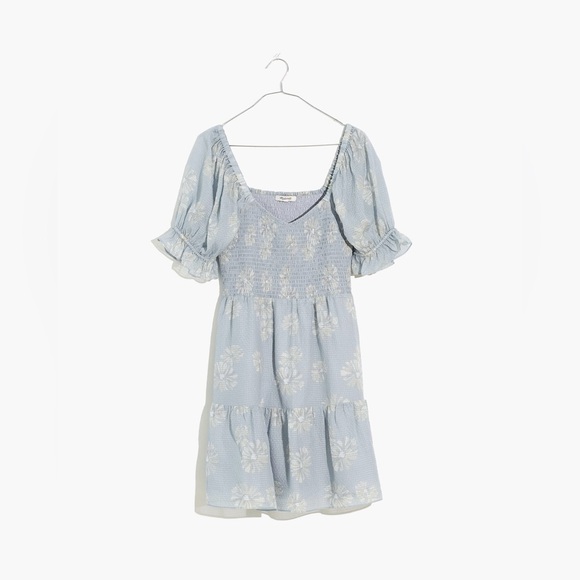 Madewell Silk Lucie Smocked Mini Dress in Moody Blooms - size M - Picture 5 of 12